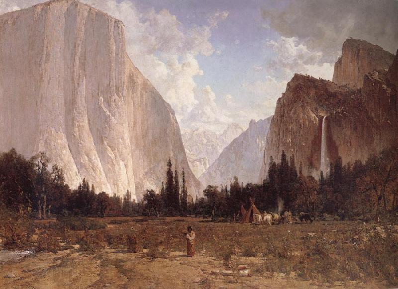 Thomas Hill Bridal Vell Falls,Yosemite oil painting picture